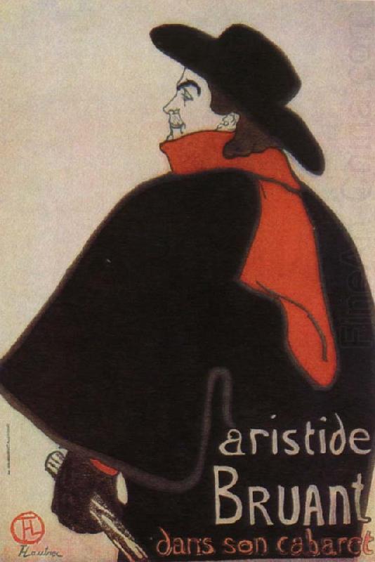 Aristide Bruant at His Caharet, Henri de toulouse-lautrec